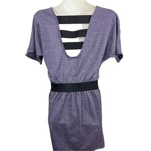 Element Purple Dress Size Small Short Sleeve Open Back Casual Boho Stretchy